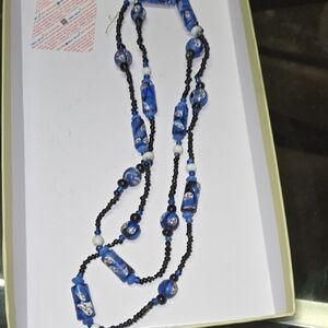 Elegant Blue Beaded Necklace